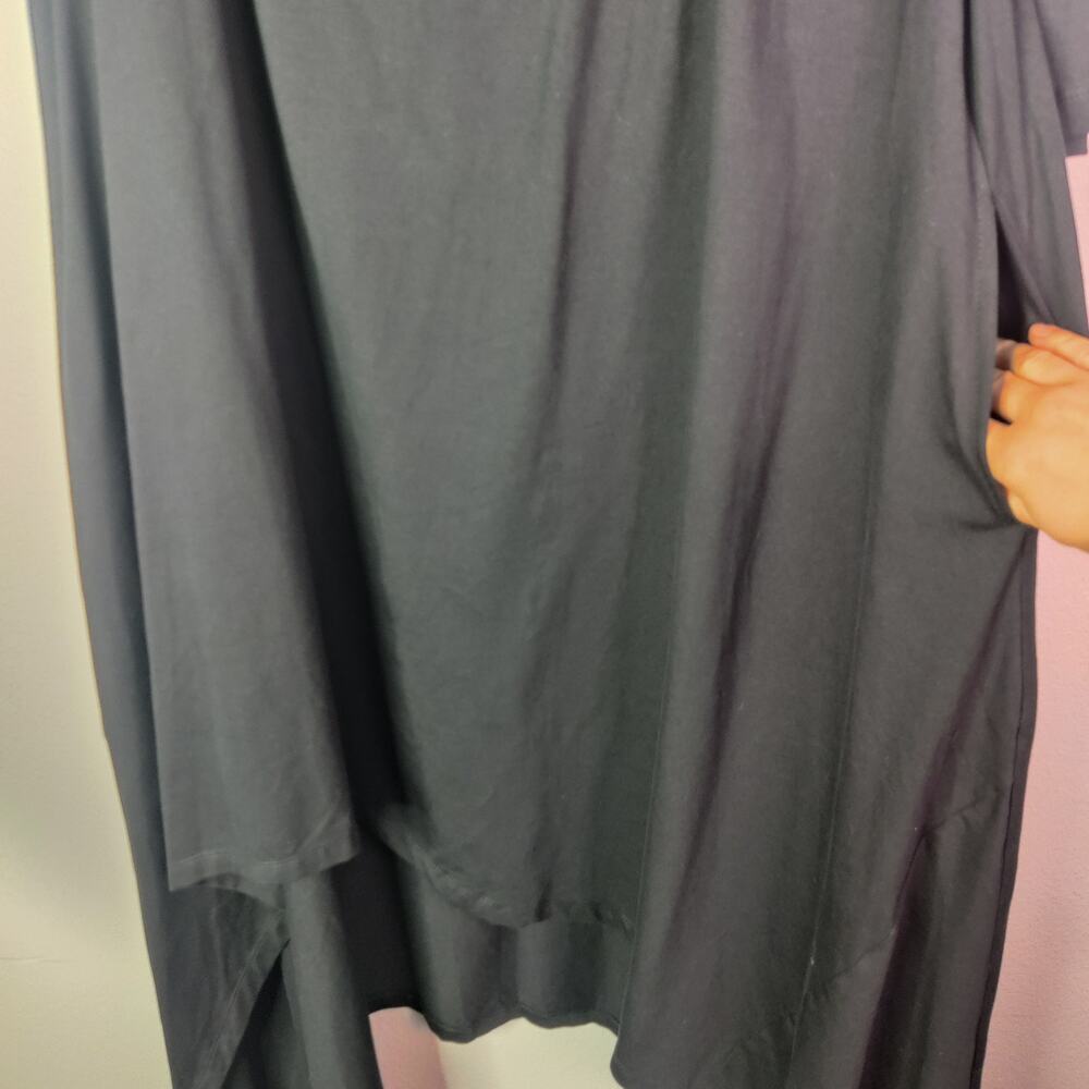 Eshakti Black Off the Shoulder Asymmetric Avant Garde Lagenlook Midi Dress 1X 2X - Picture 8 of 16